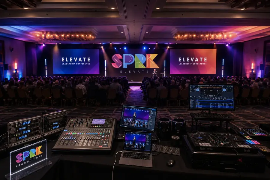 SPRK production control position overlooking a corporate leadership conference